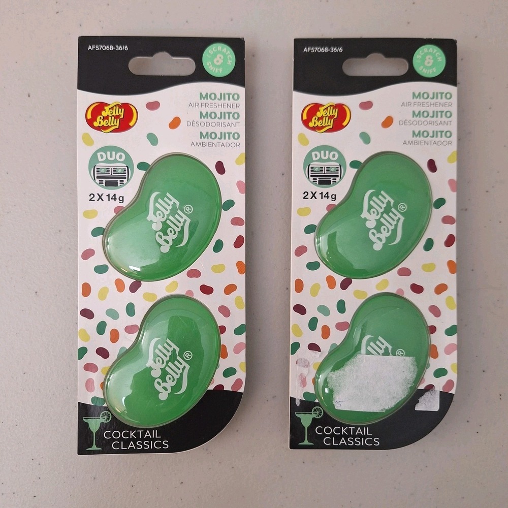 2 Packs Jelly Belly MOJITO Scratch & Sniff Car Vent Air Fresheners